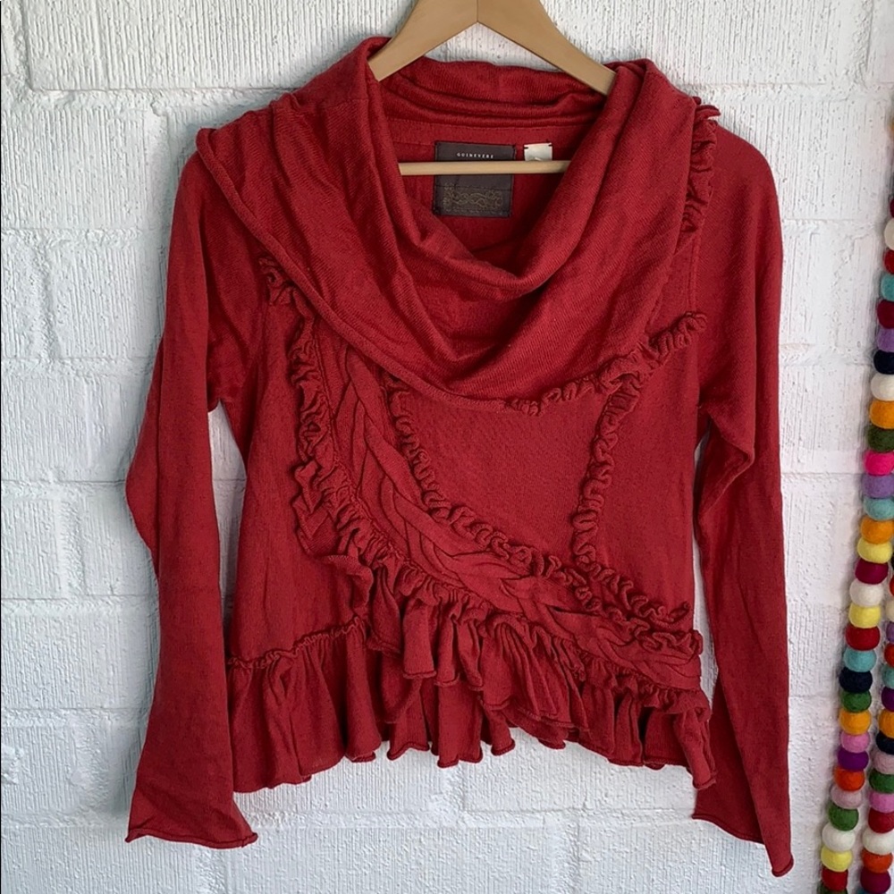 Anthro | Guinevere Cropped Cowl Neck Sweater